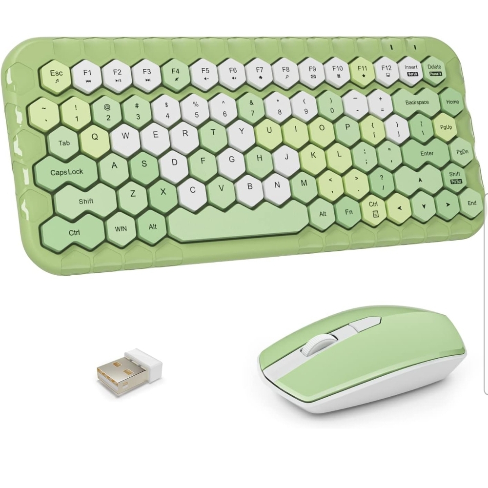 Brand New Green Wireless Keyboard and Mouse Set